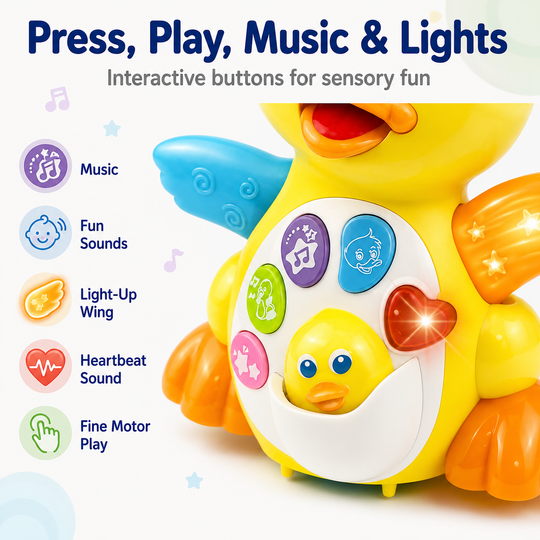 WaddleWonder™ Musical Crawling Duck