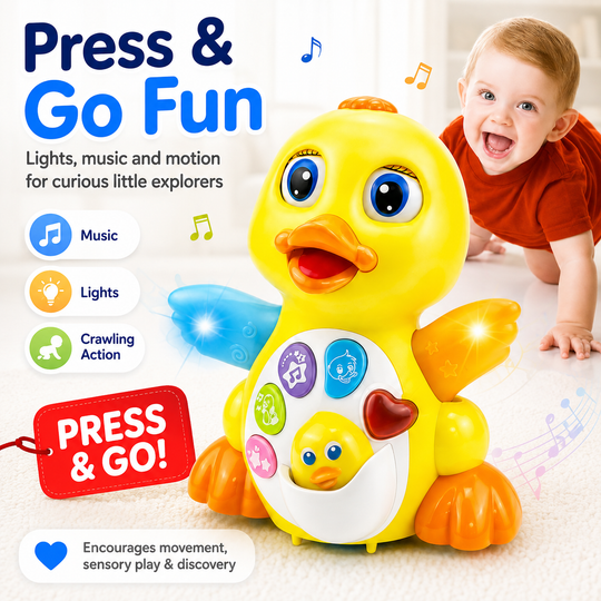 WaddleWonder™ Musical Crawling Duck
