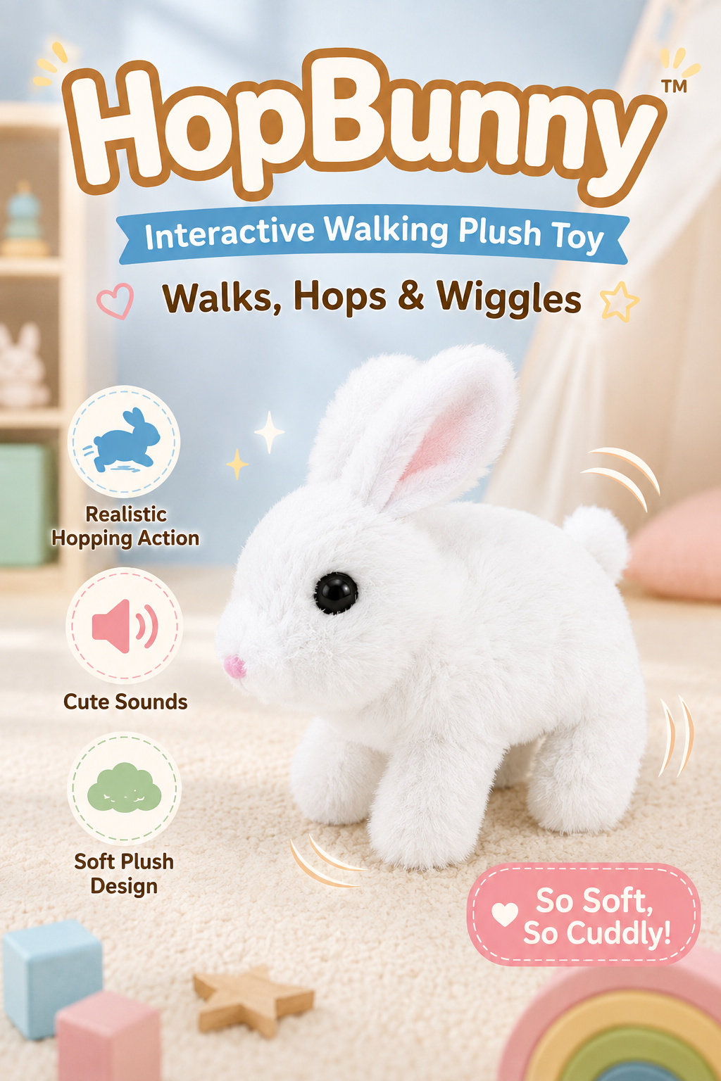 HopBunny™ Interactive Walking Plush Toy 🐰✨