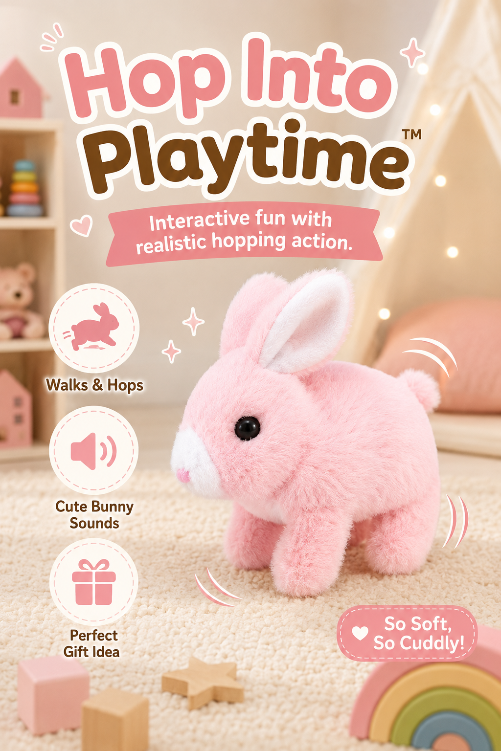 HopBunny™ Interactive Walking Plush Toy 🐰✨
