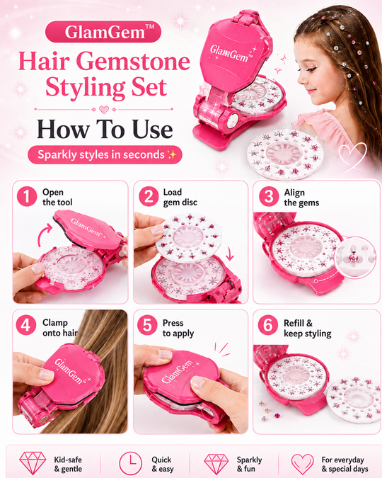 GlamGem™ Hair Gemstone Styling Set