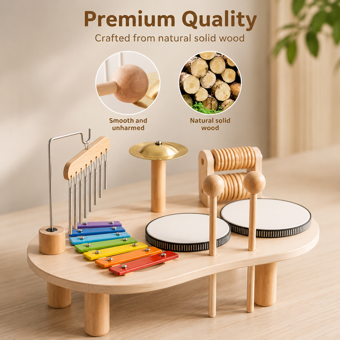 🎵 Melody Bells™ Wooden Music Table - Familysplace™