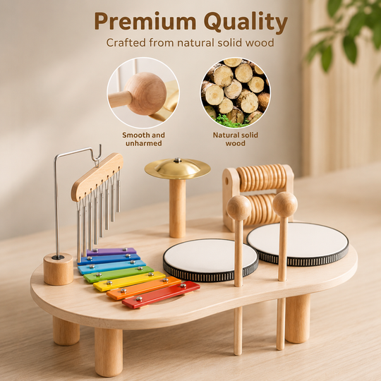 🎵 Melody Bells™ Wooden Music Table - Familysplace™