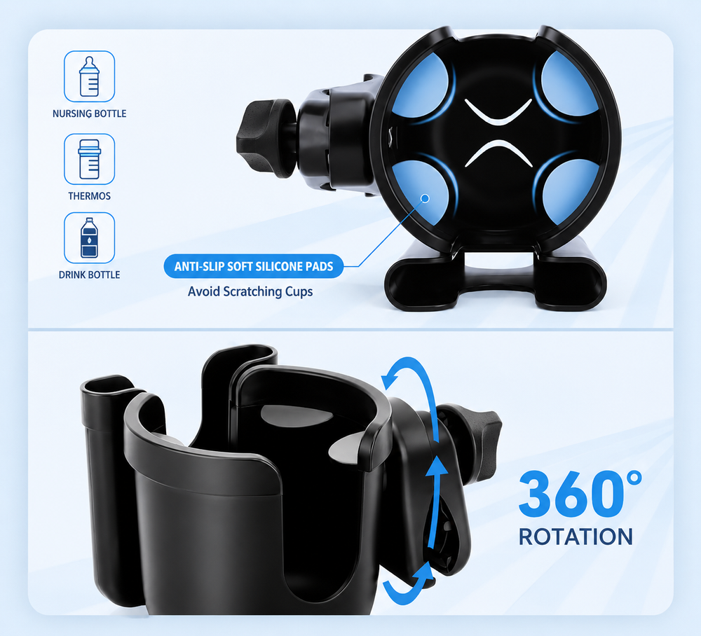 Universal Stroller Cup and Phone Holder