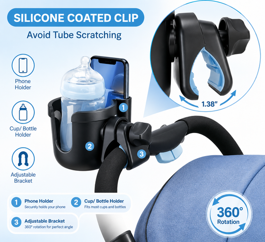 Universal Stroller Cup and Phone Holder