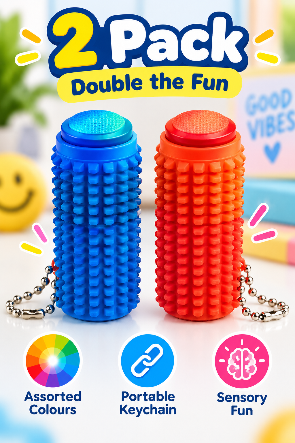 TactiRoll™ Sensory Fidget Keychain