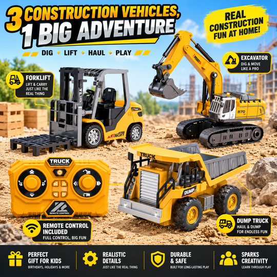 BuildRover™ Mini RC Construction Vehicles 🚜🏗️