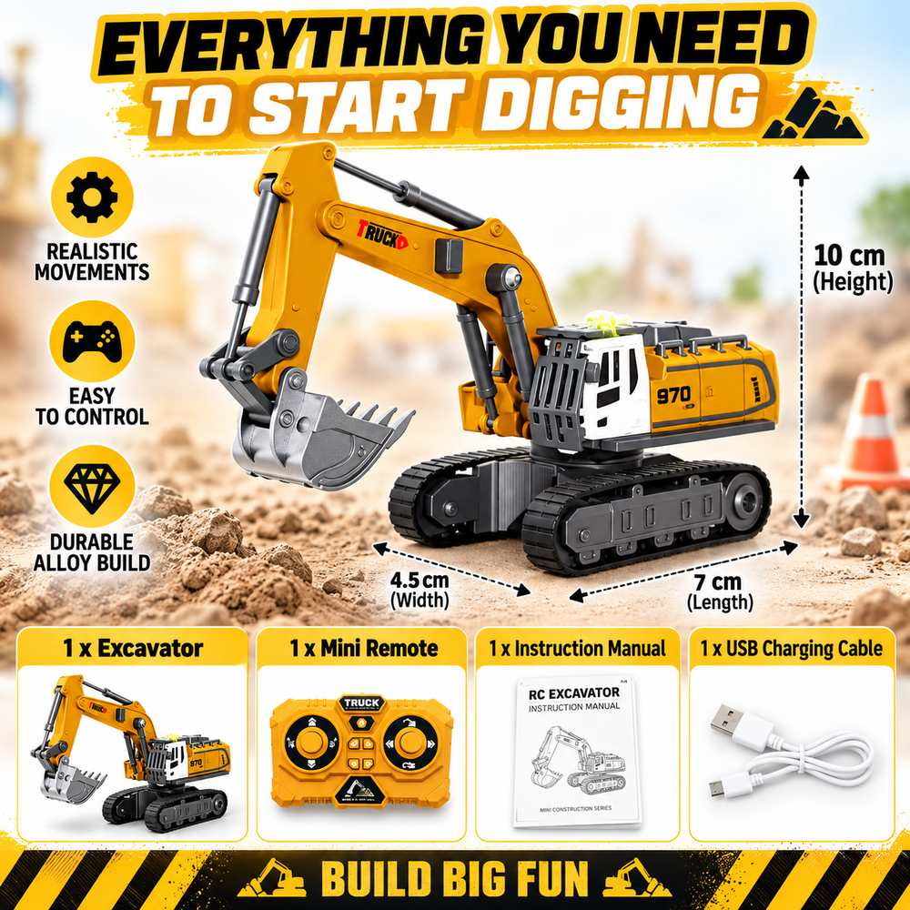 BuildRover™ Mini RC Construction Vehicles 🚜🏗️