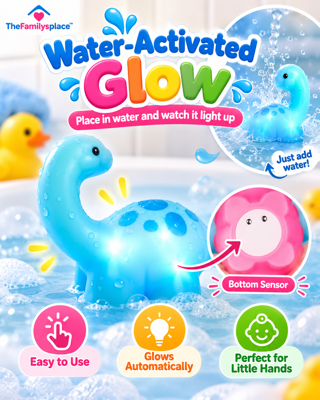 DinoGlow™ Light-Up Bath Toy Set