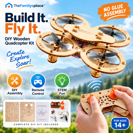 🚁 SkyCraft™ DIY Wooden Quadcopter Drone Kit