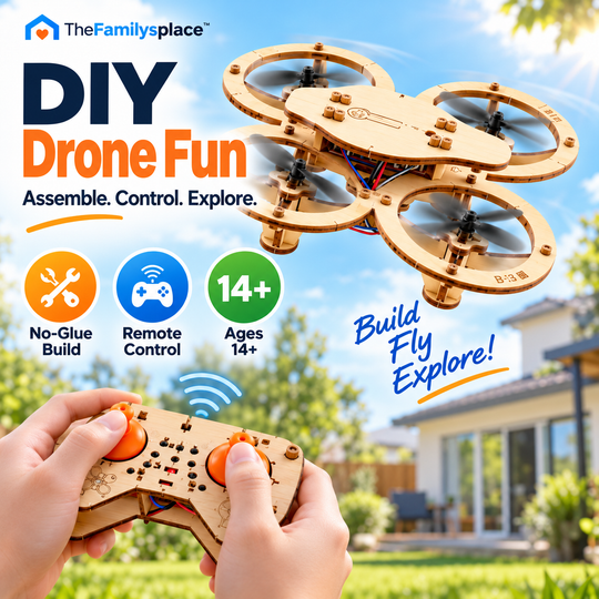 🚁 SkyCraft™ DIY Wooden Quadcopter Drone Kit