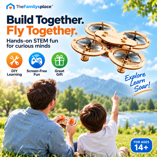 🚁 SkyCraft™ DIY Wooden Quadcopter Drone Kit