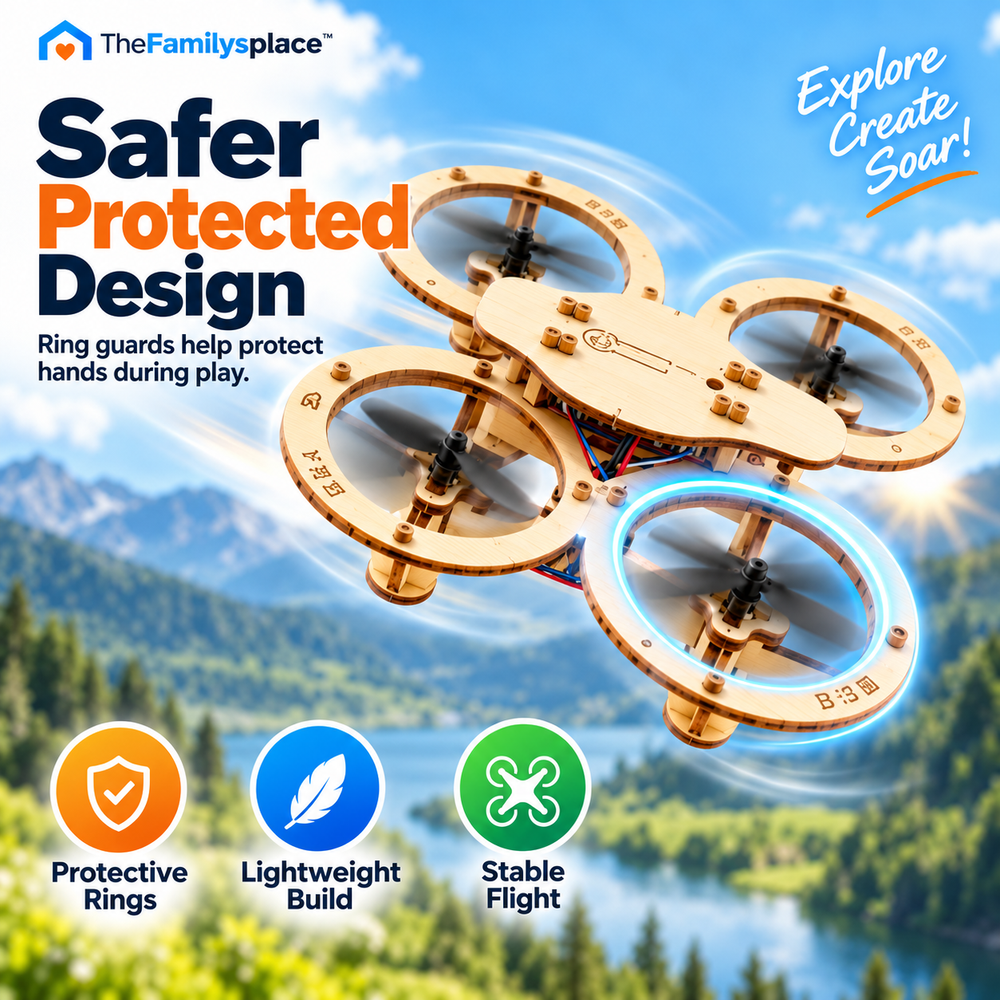 🚁 SkyCraft™ DIY Wooden Quadcopter Drone Kit