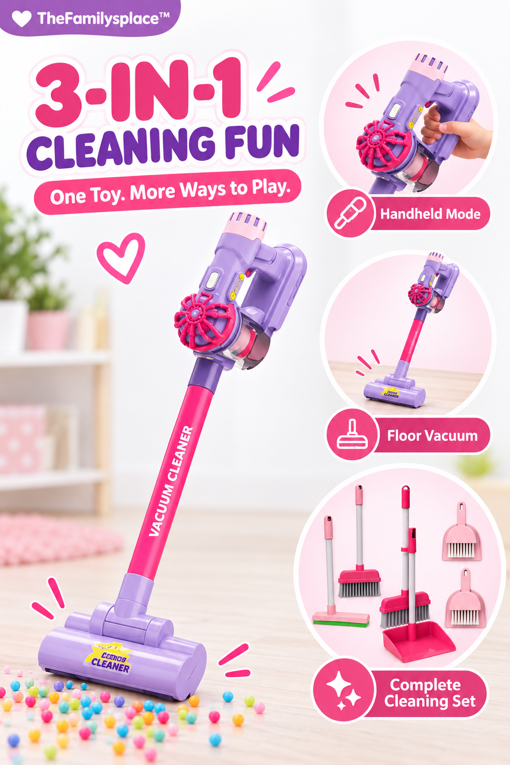 CleanBuddy™ 3-in-1 Kids Vacuum Cleaner Set 🧹✨