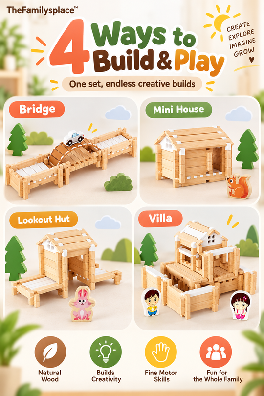 BuildDynasty™ Wooden Architecture Building Set