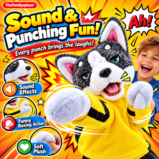 🐶 PunchPup™ Kung Fu Boxing Husky Puppet 🥊