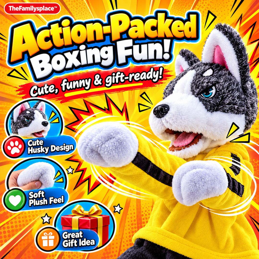 🐶 PunchPup™ Kung Fu Boxing Husky Puppet 🥊