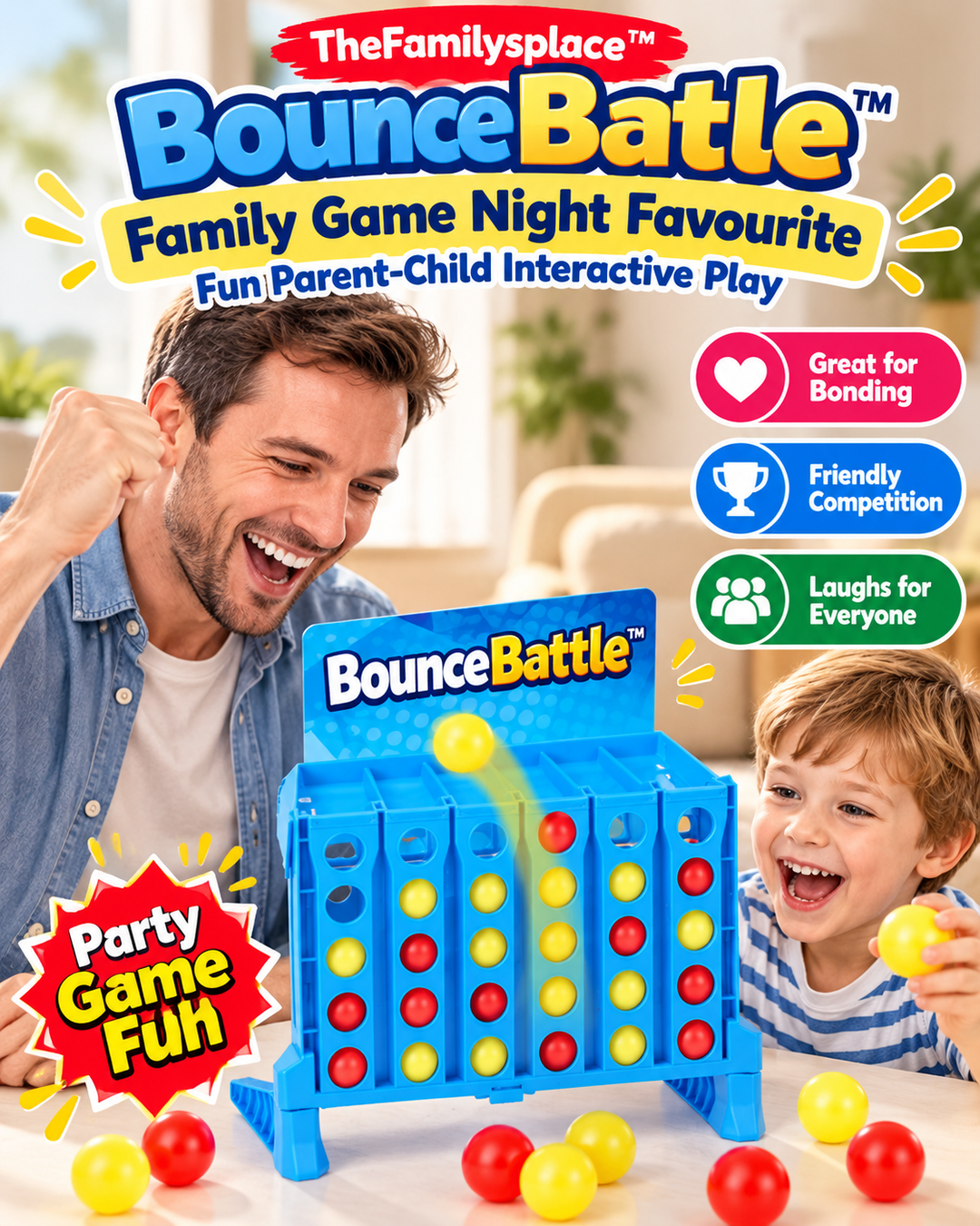 🏀 BounceBattle™ Bouncing Ball Board Game