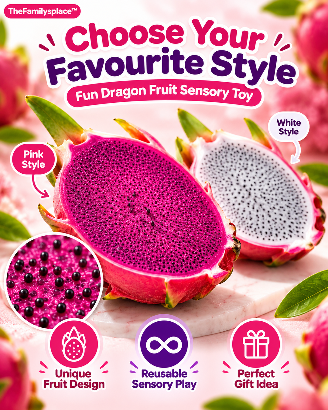 🐉 DragonPop™ Dragon Fruit Sensory Fidget Toy