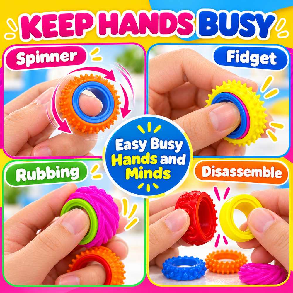 🌀 SpinCalm™ Rotating Sensory Fidget Ring