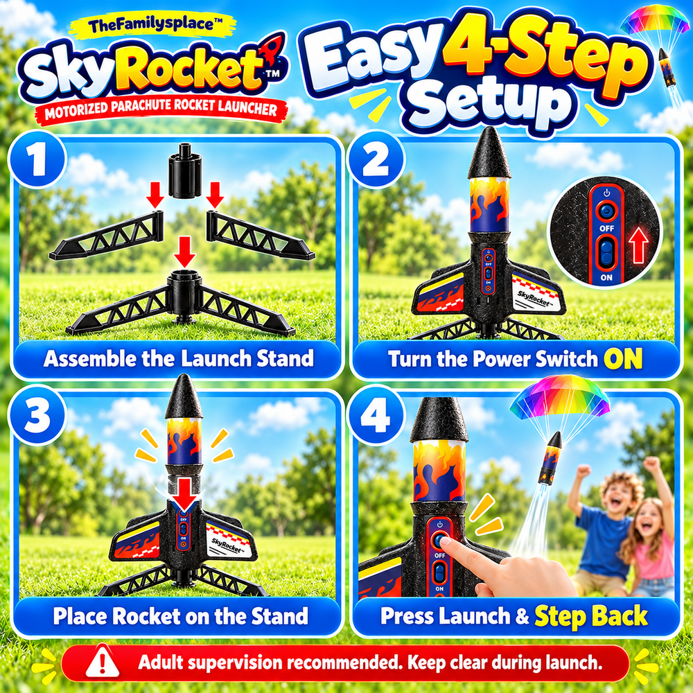 🚀 SkyRocket™ Motorized Parachute Rocket Launcher
