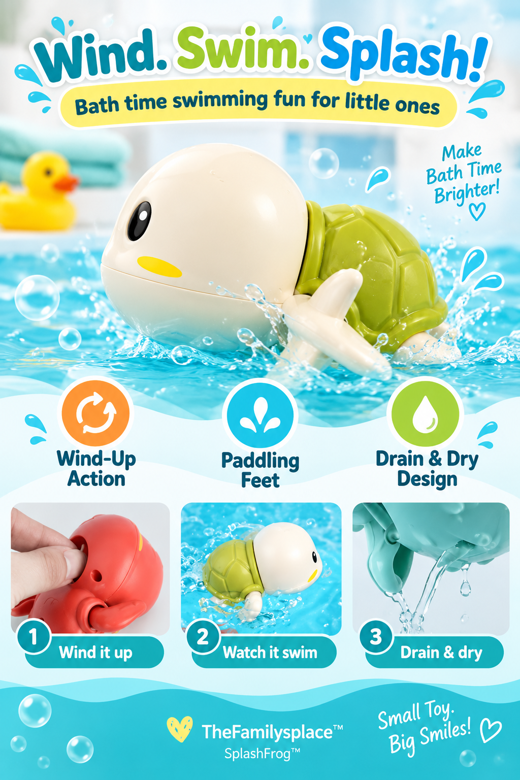 SplashFrog™ Clockwork Bath Toy 🐸🛁