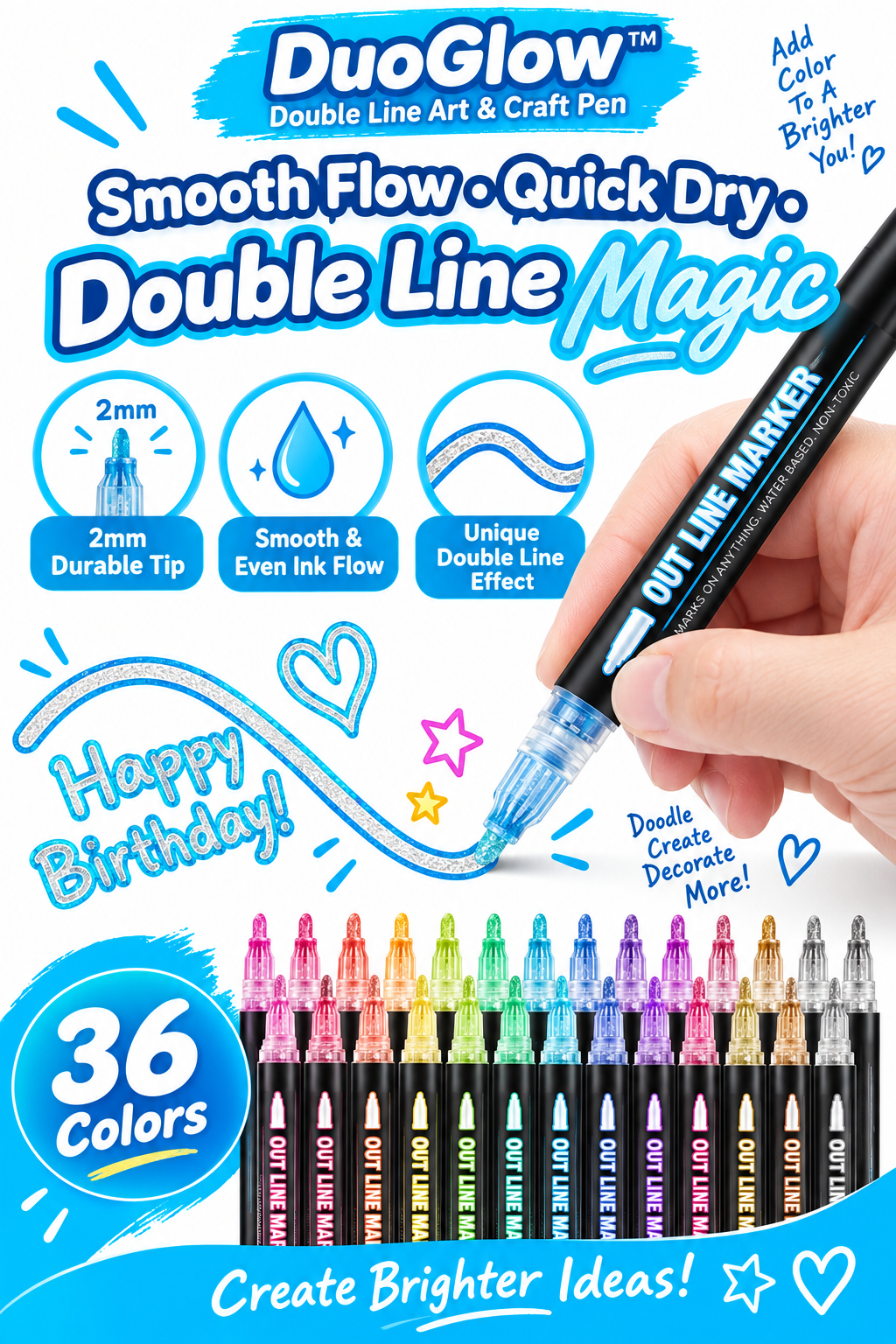 DuoGlow™ Double Line Art and Craft Pen