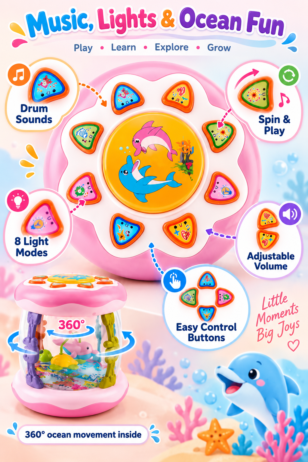 OceanGlow™ Tummy Time Projector