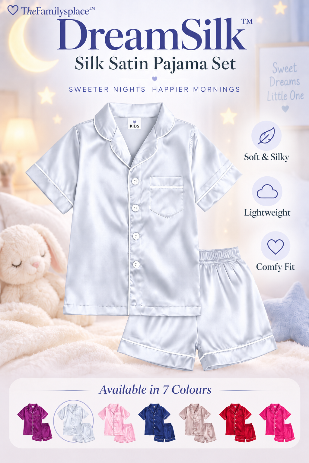 DreamSilk™ Silk Satin Pajama Set – Soft, Smooth & Made for Dreamy Nights ✨🌙