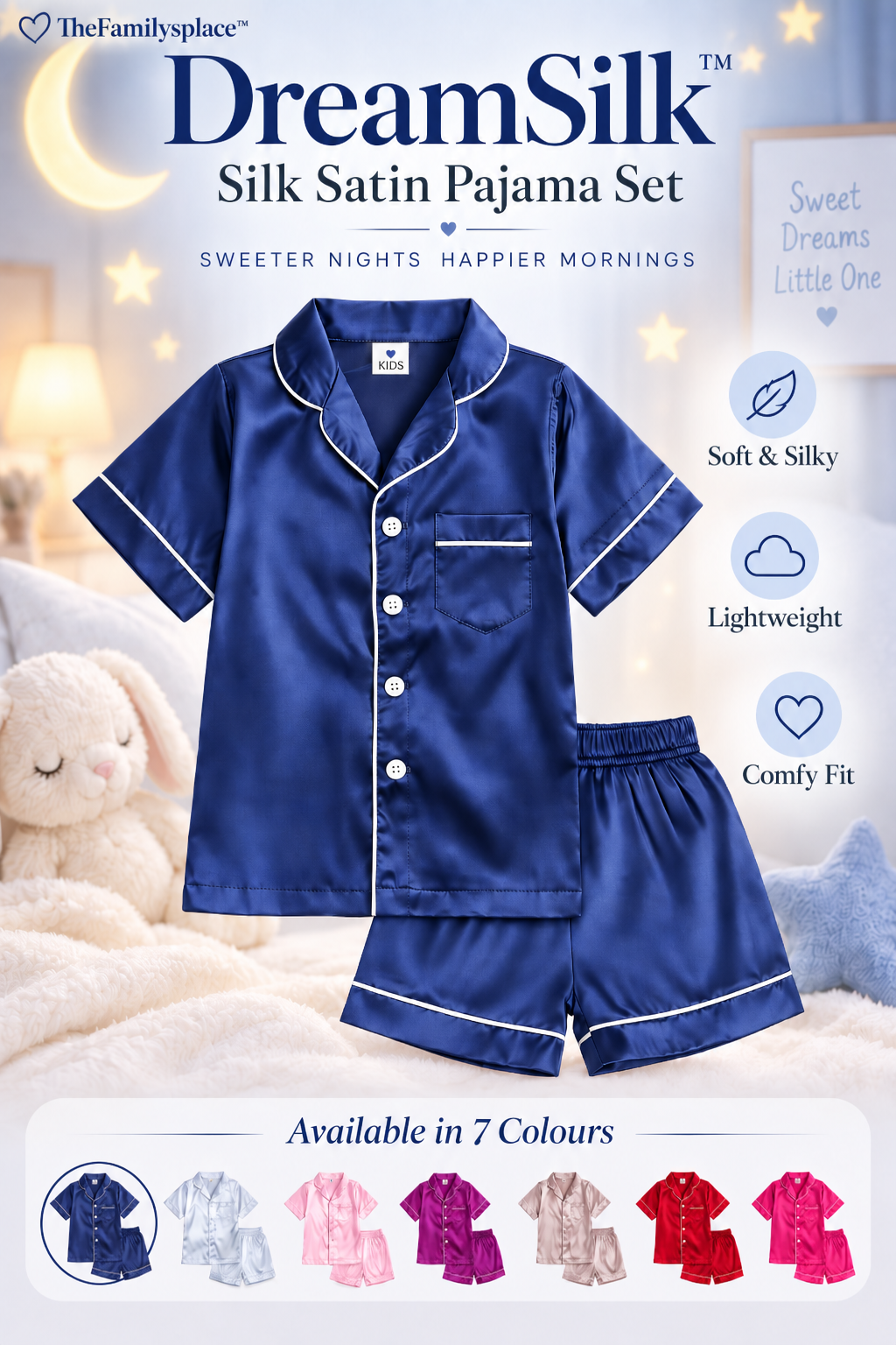 DreamSilk™ Silk Satin Pajama Set – Soft, Smooth & Made for Dreamy Nights ✨🌙