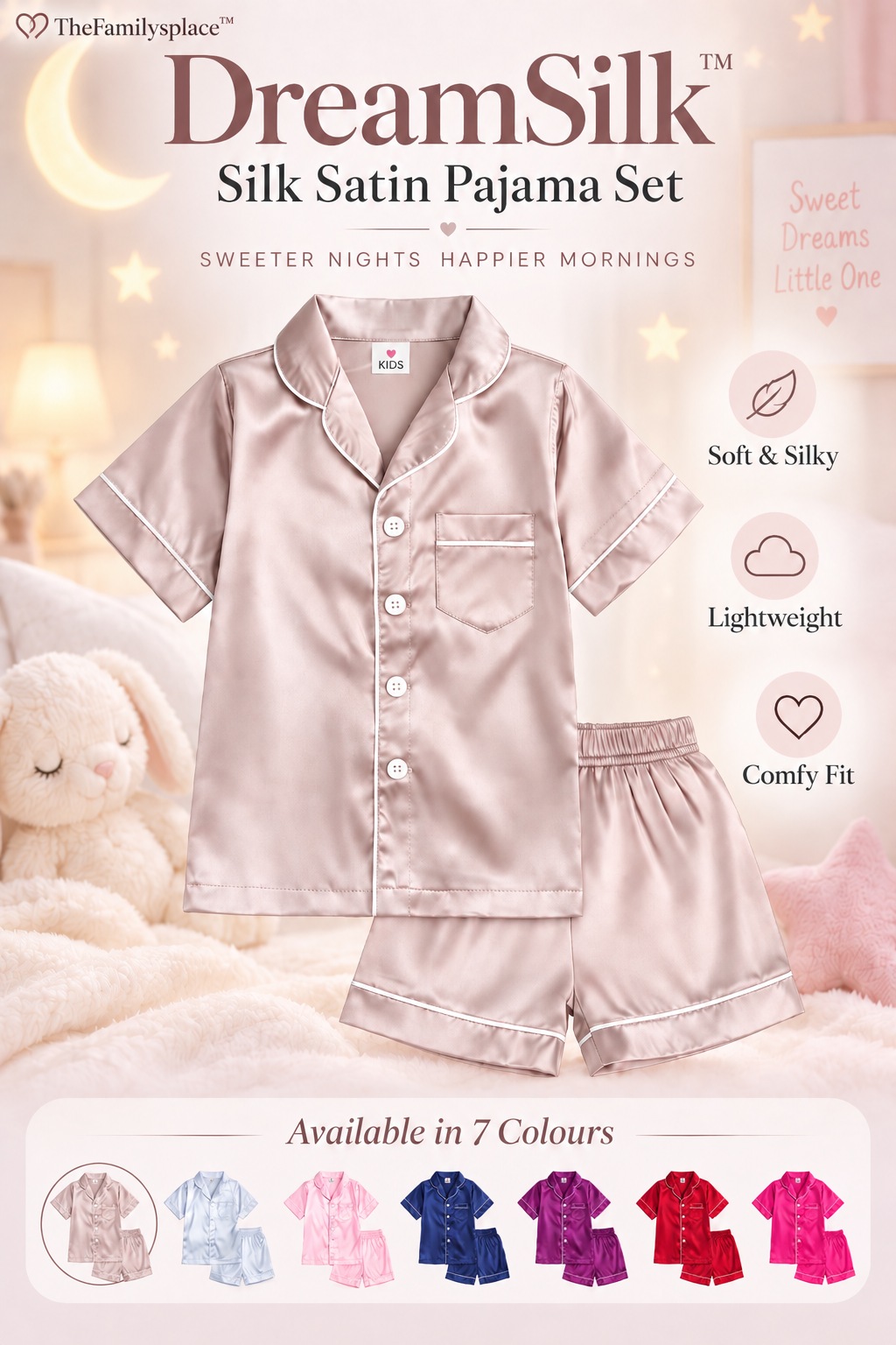 DreamSilk™ Silk Satin Pajama Set – Soft, Smooth & Made for Dreamy Nights ✨🌙