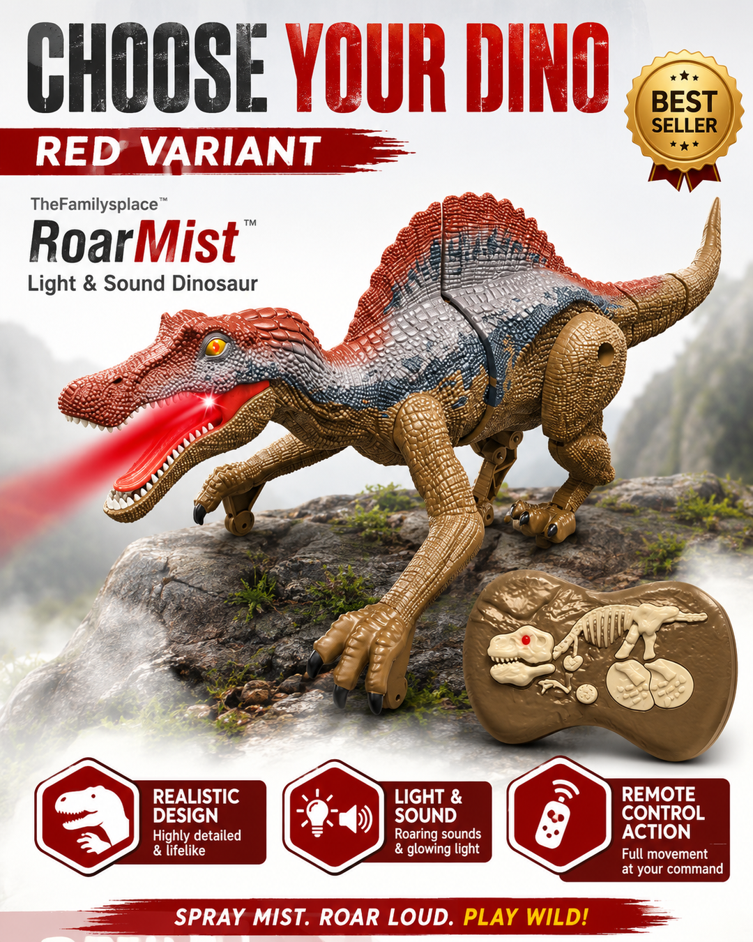 RoarMist™ Light & Sound Dinosaur