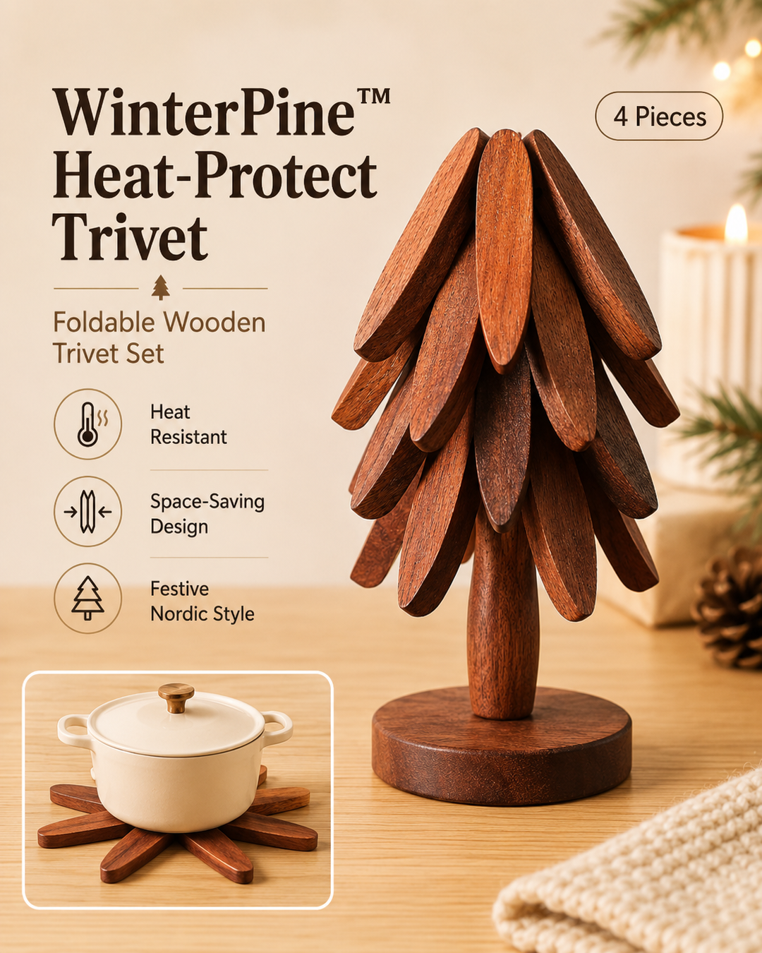 WinterPine™ Heat-Protect Trivet