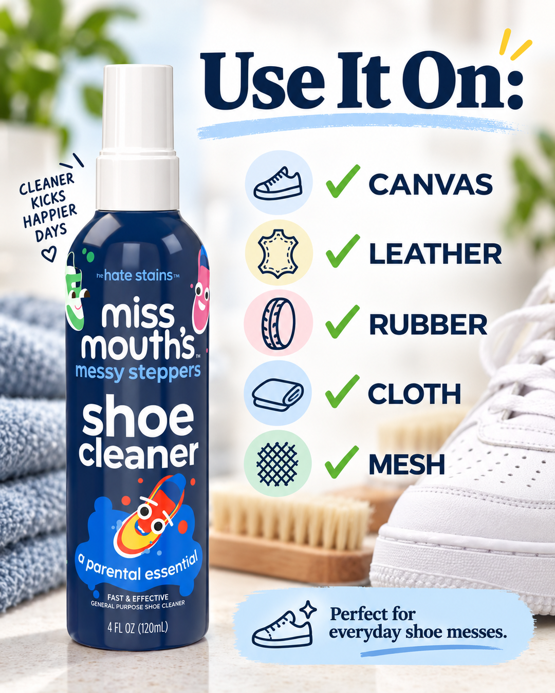 Miss Mouth's Messy Steppers Shoe Cleaner Kit – Fresh Shoes Made Easy 👟✨