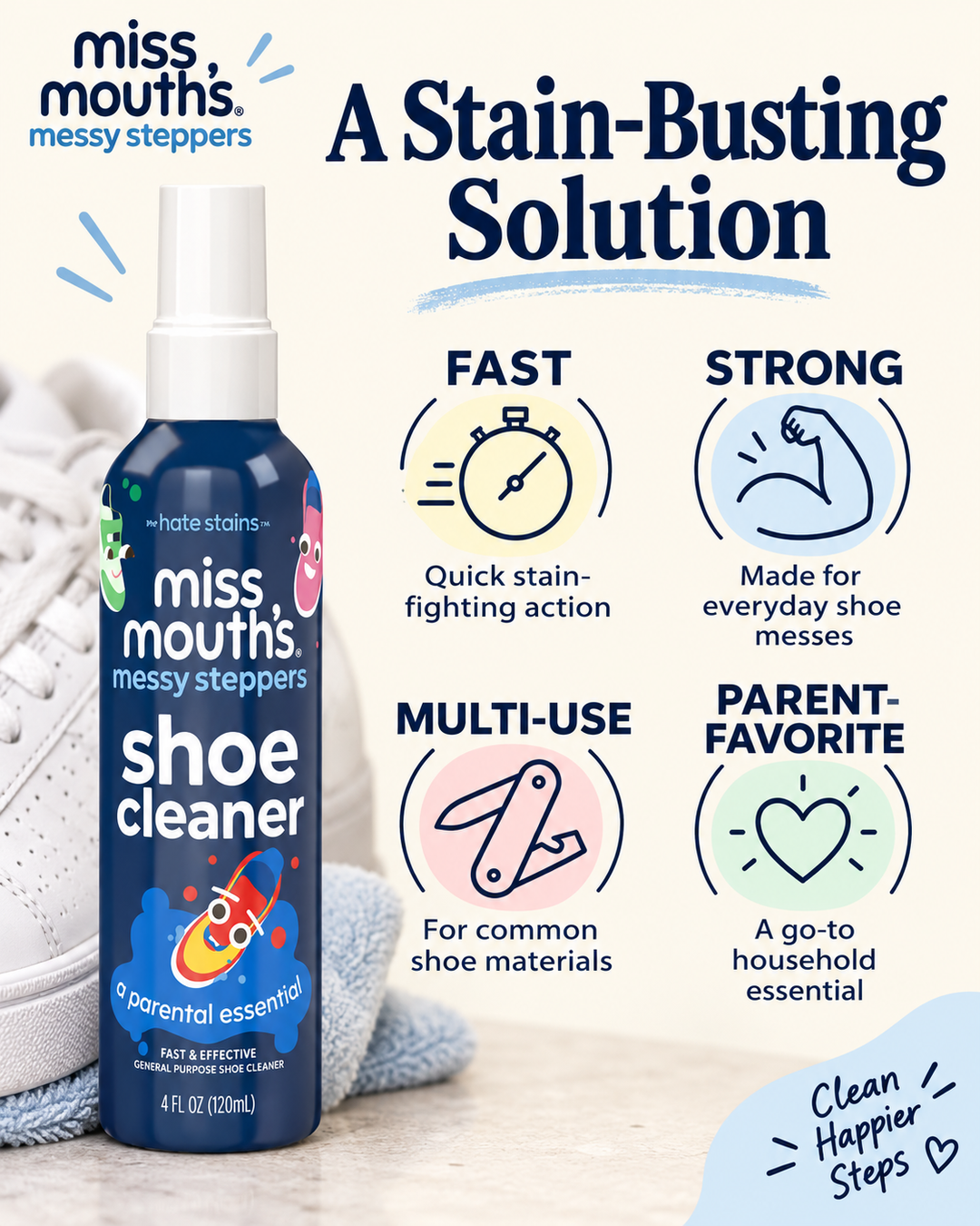 Miss Mouth's Messy Steppers Shoe Cleaner Kit – Fresh Shoes Made Easy 👟✨
