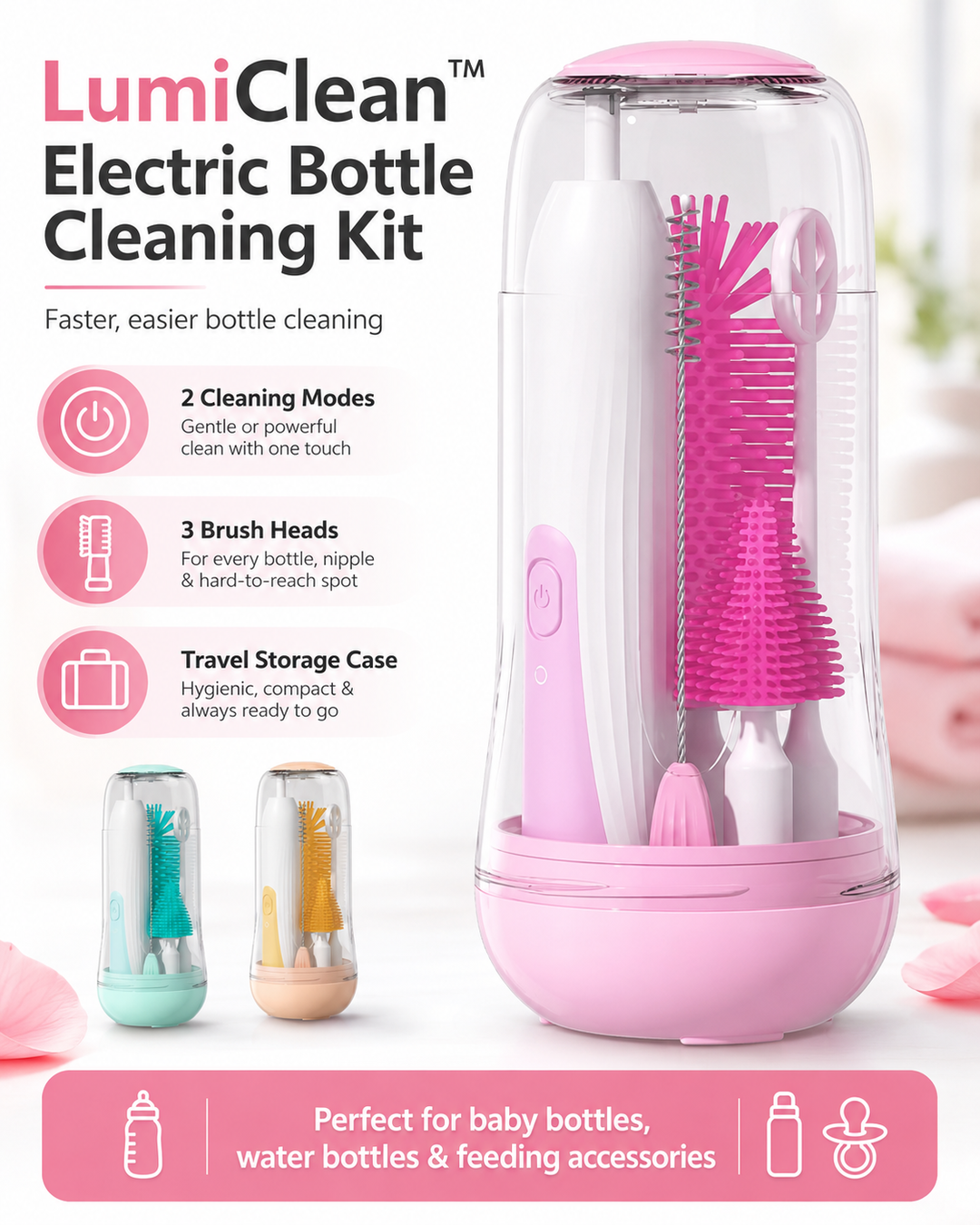 LumiClean™ Electric Bottle Cleaning Kit