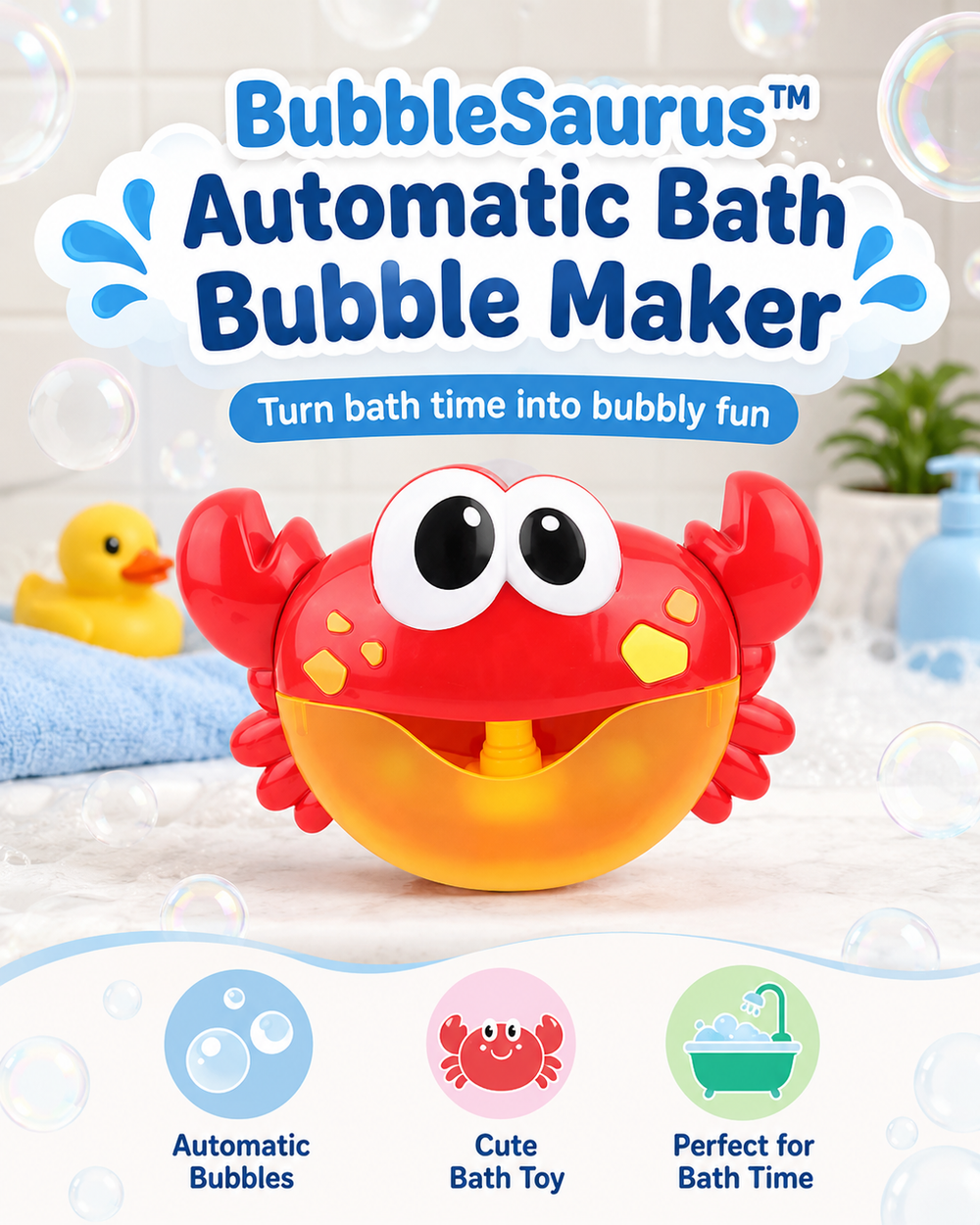 BubbleSaurus™ Automatic Bath Bubble Maker