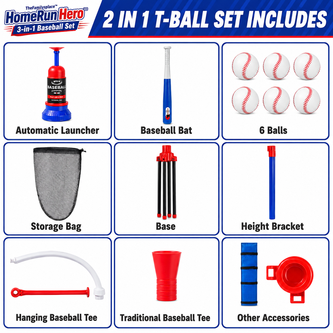 HomeRun Hero™ 3-in-1 Baseball Set