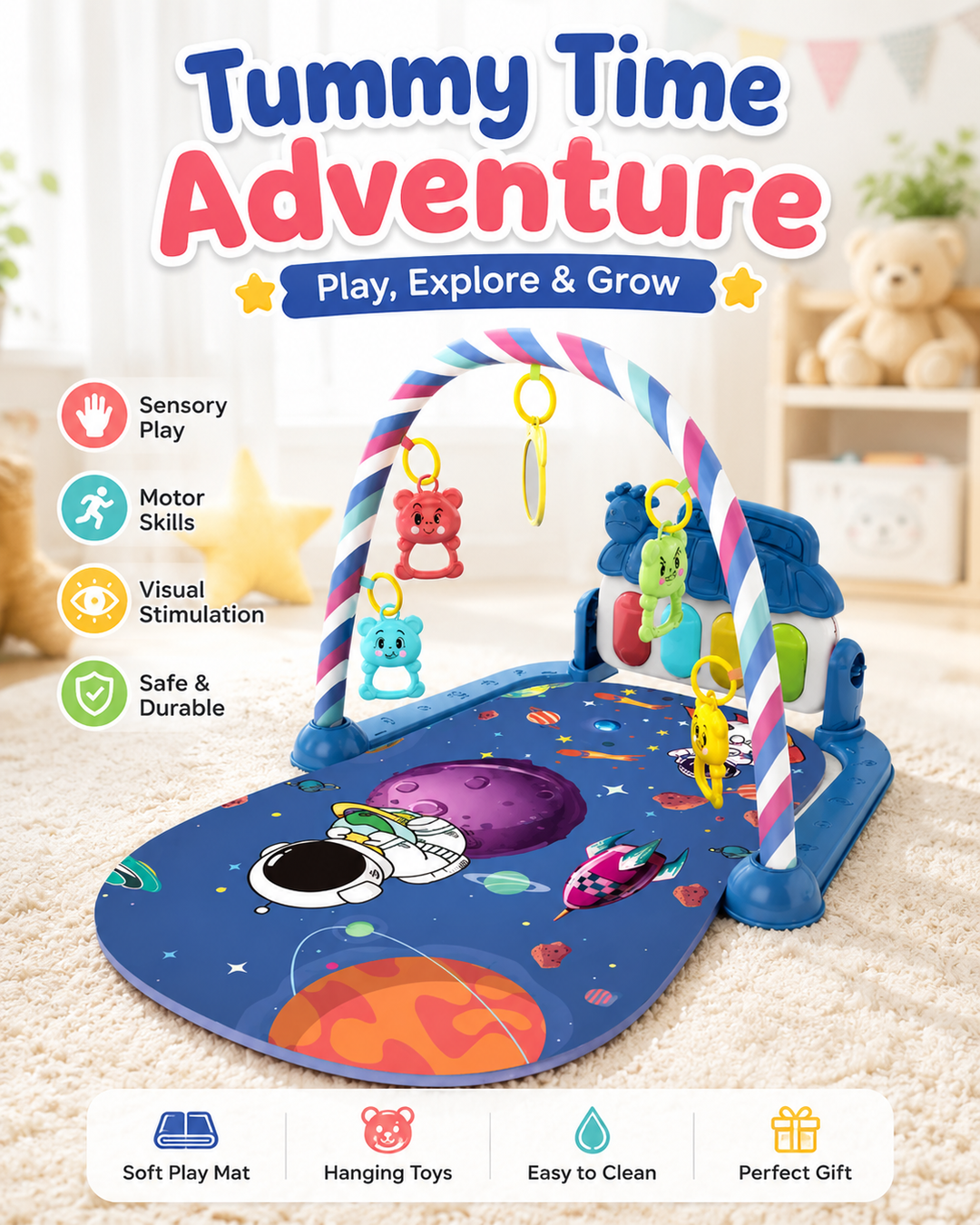 LittleMelodies™ Baby Activity Gym & Piano Play Mat