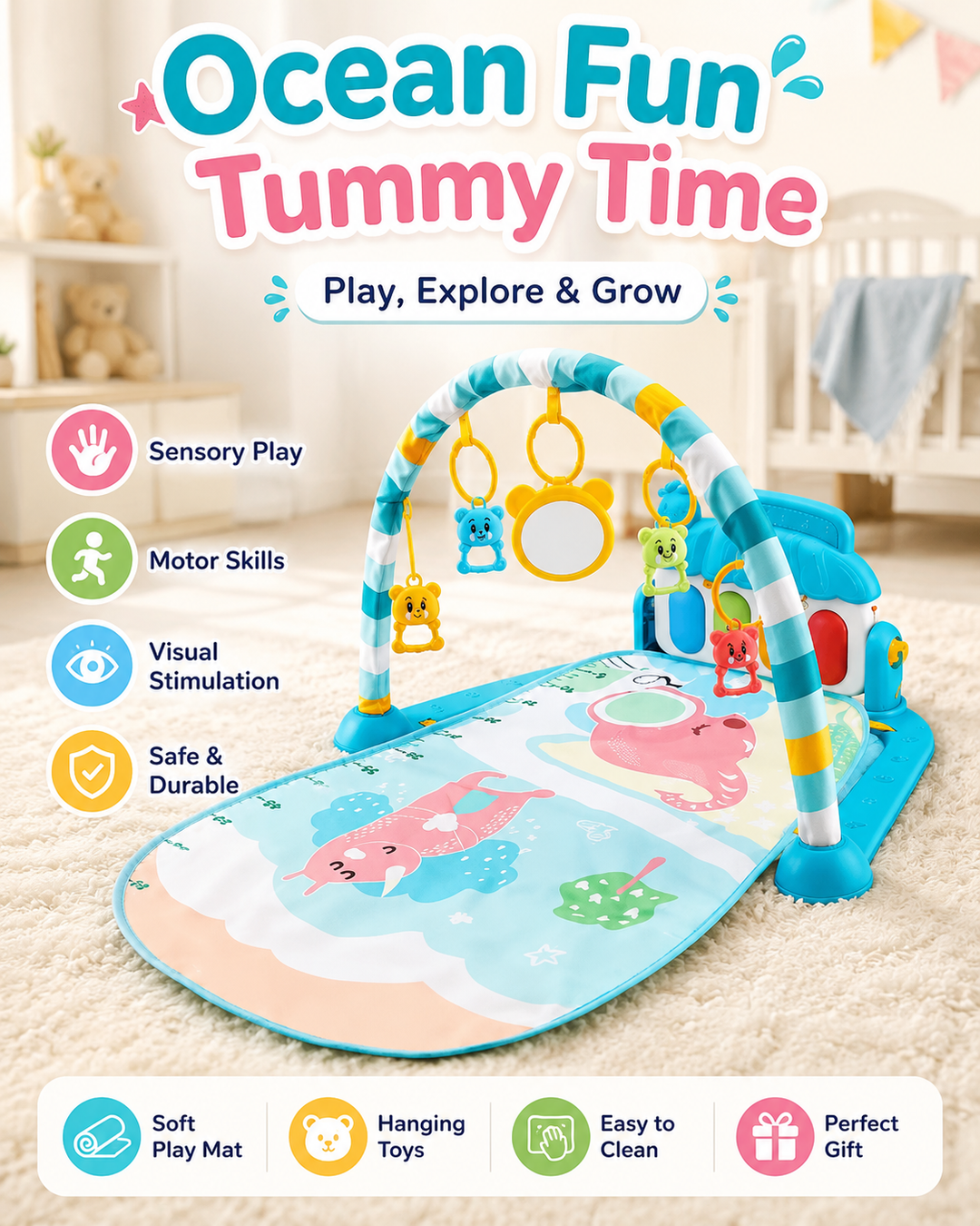 LittleMelodies™ Baby Activity Gym & Piano Play Mat