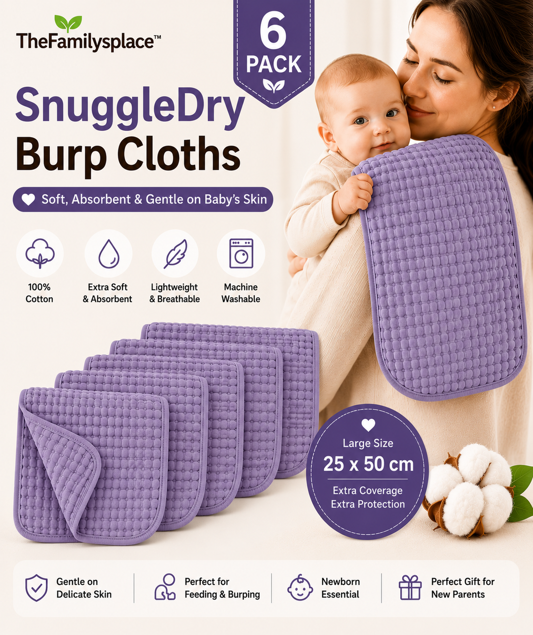 SnuggleDry™ Burp Cloths