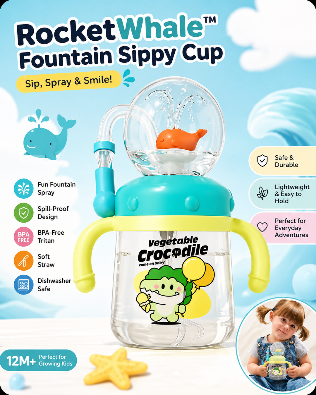 RocketWhale™ Fountain Sippy Cup