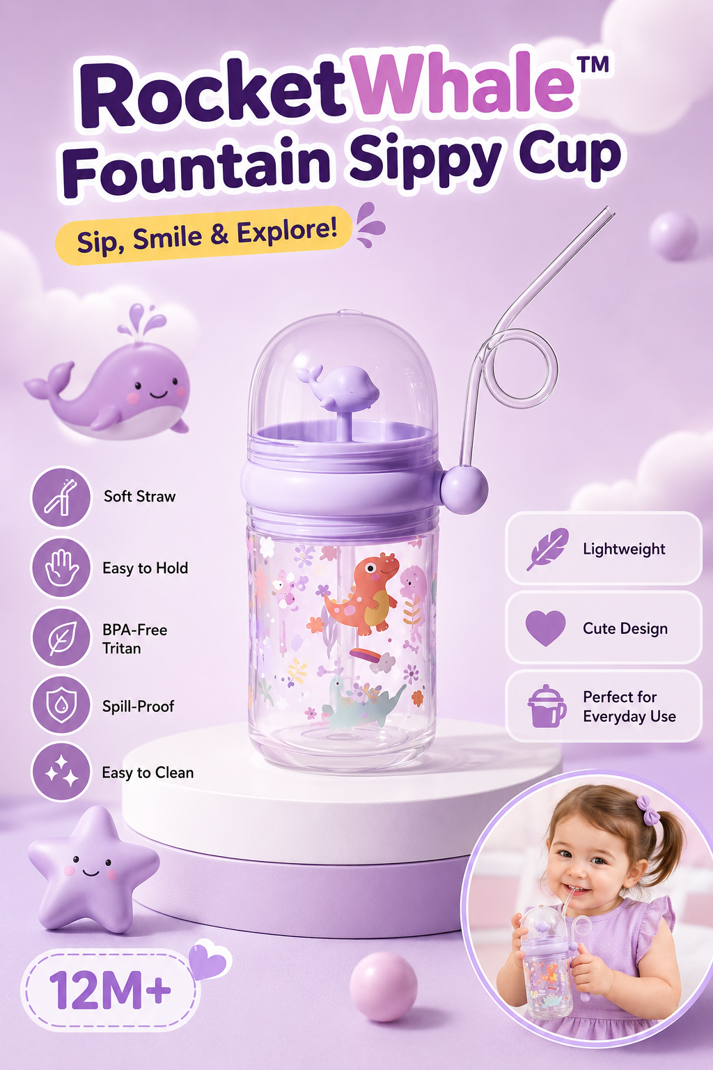 RocketWhale™ Fountain Sippy Cup