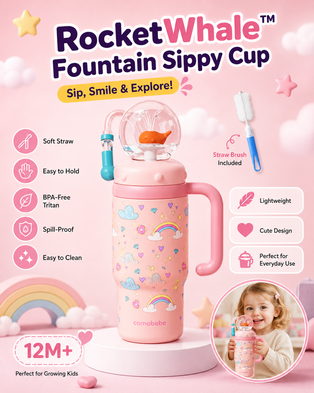 RocketWhale™ Fountain Sippy Cup