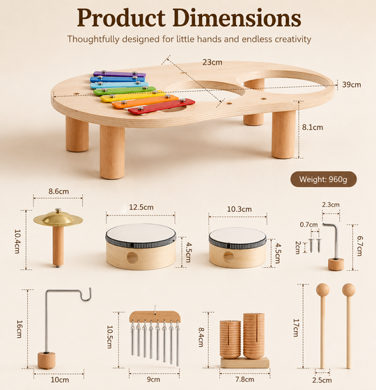 🎵 Melody Bells™ Wooden Music Table - Familysplace™