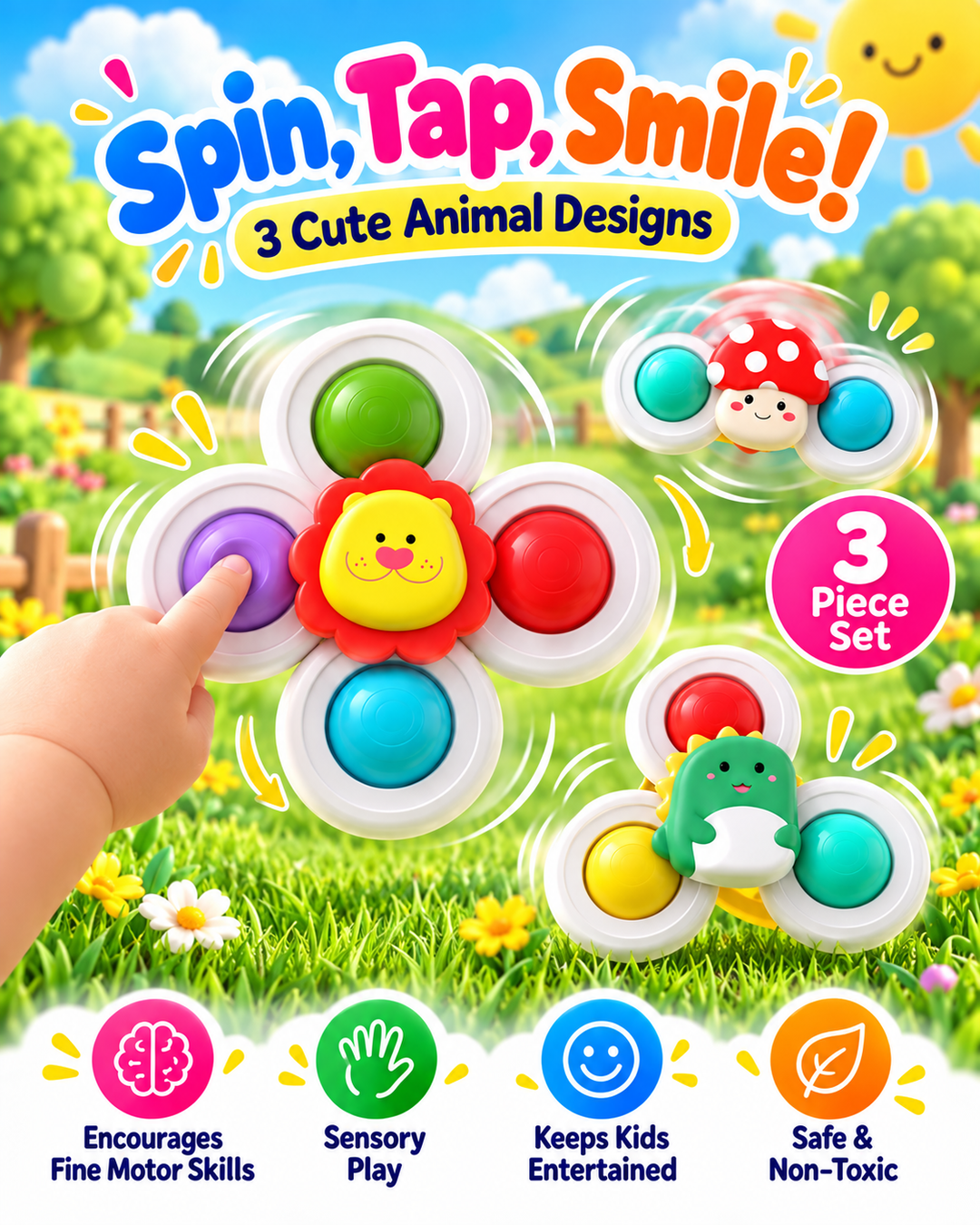 SpinPals™ Suction Spinner Toy Set
