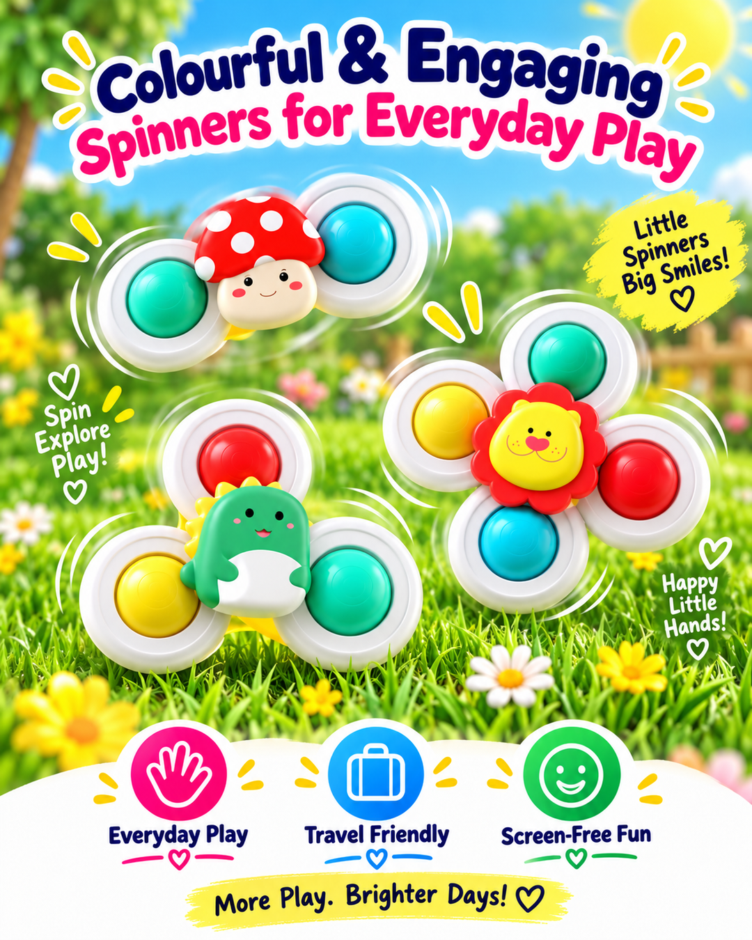 SpinPals™ Suction Spinner Toy Set