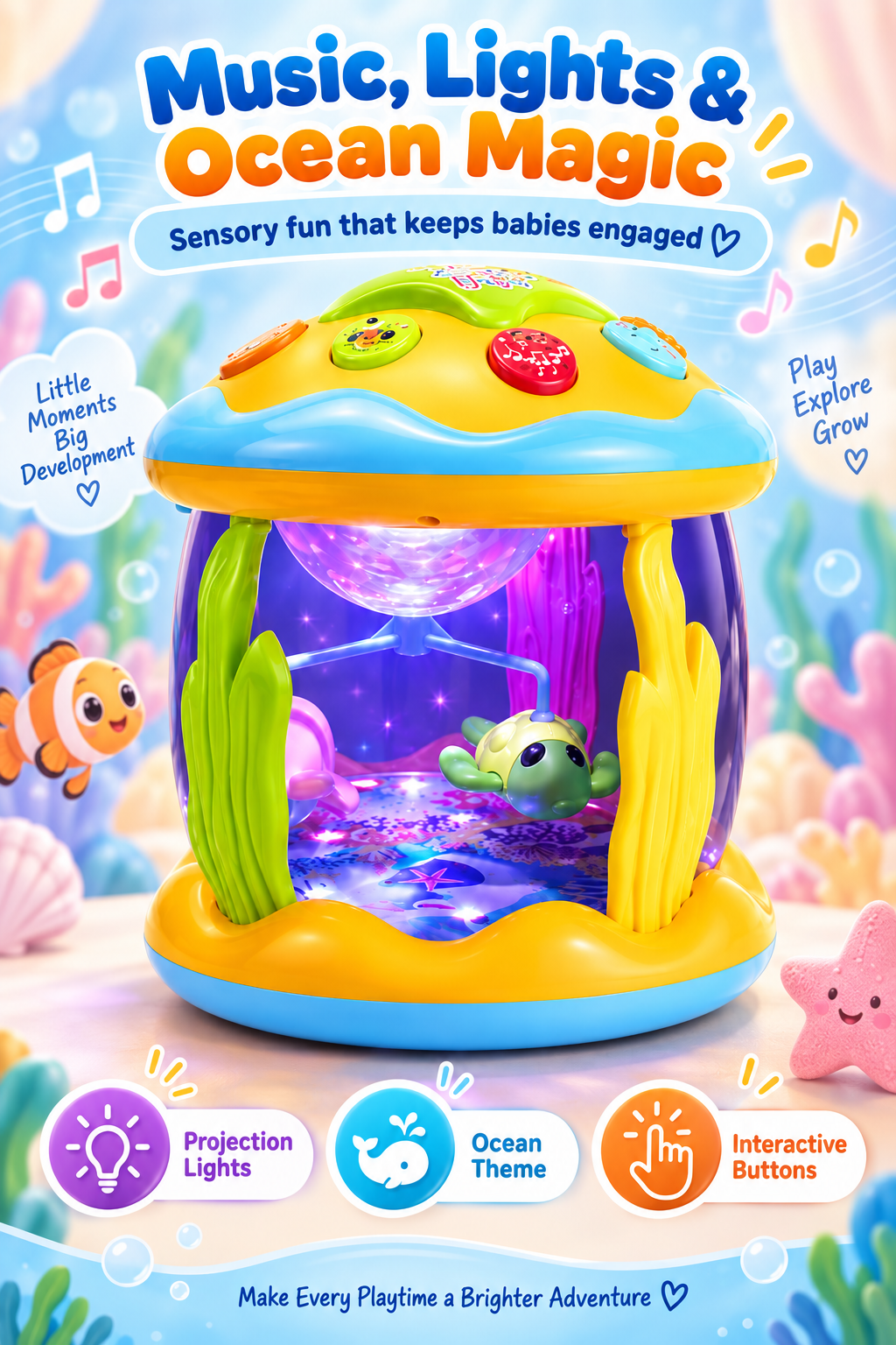 OceanGlow™ Tummy Time Projector