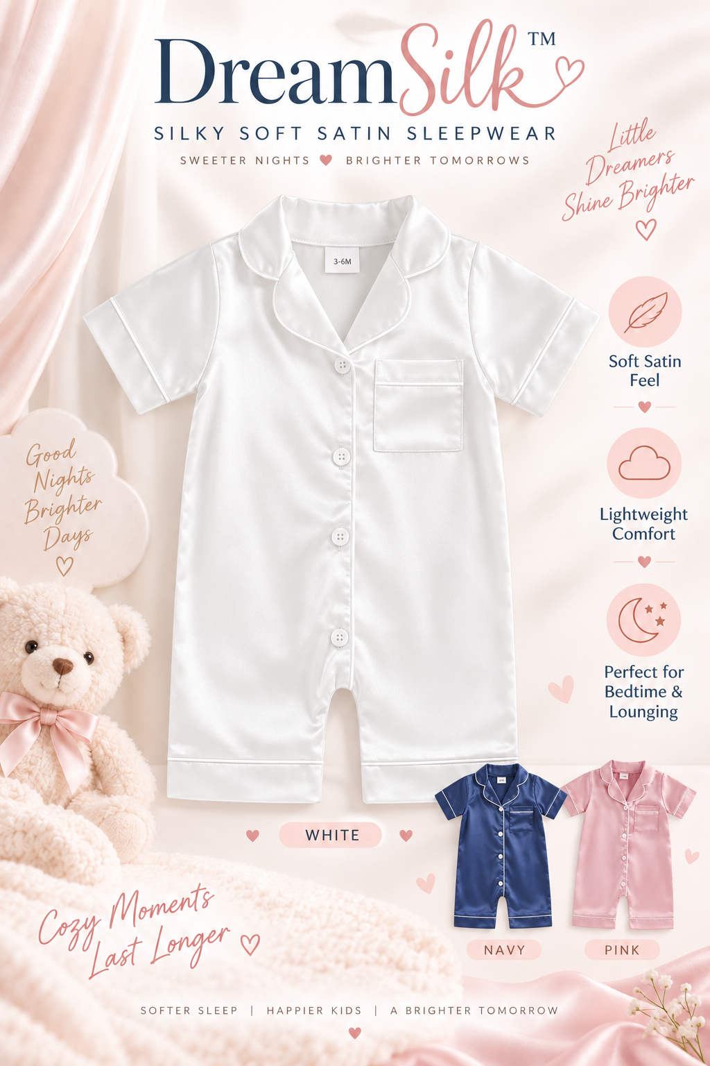 DreamSilk™ Silk Satin Pajama Set – Soft, Smooth & Made for Dreamy Nights ✨🌙