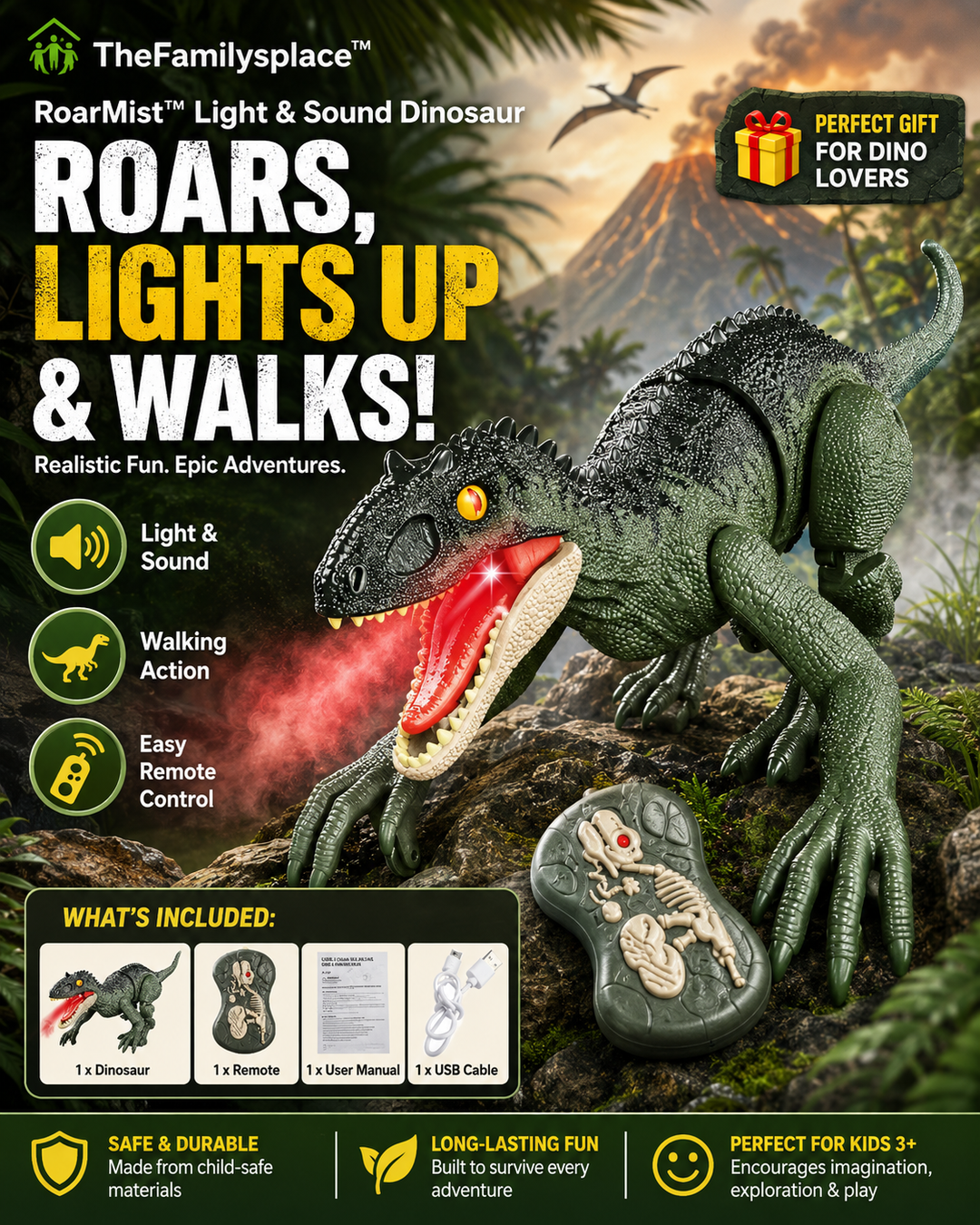 RoarMist™ Light & Sound Dinosaur